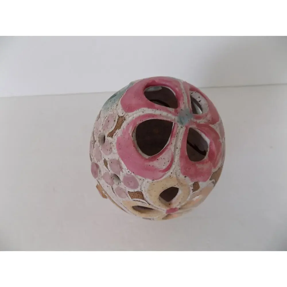 Vintage Judy Brater Pottery Tea Light Candle Holder Ceramic Signed